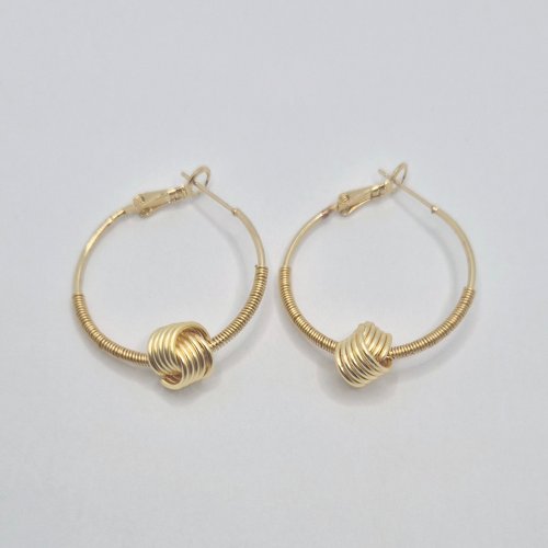 Natalie Patten's Love Knot Bead Components  - , Contemporary Wire Jewelry, Coiling, Coiling Wire, Wire Coiling, Love Knot Bead  on earrings